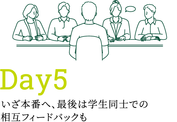 Day5 いざ本番へ、最後は学生同士での相互フィードバックも