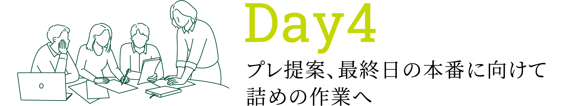Day4 プレ提案、最終日の本番に向けて詰めの作業へ