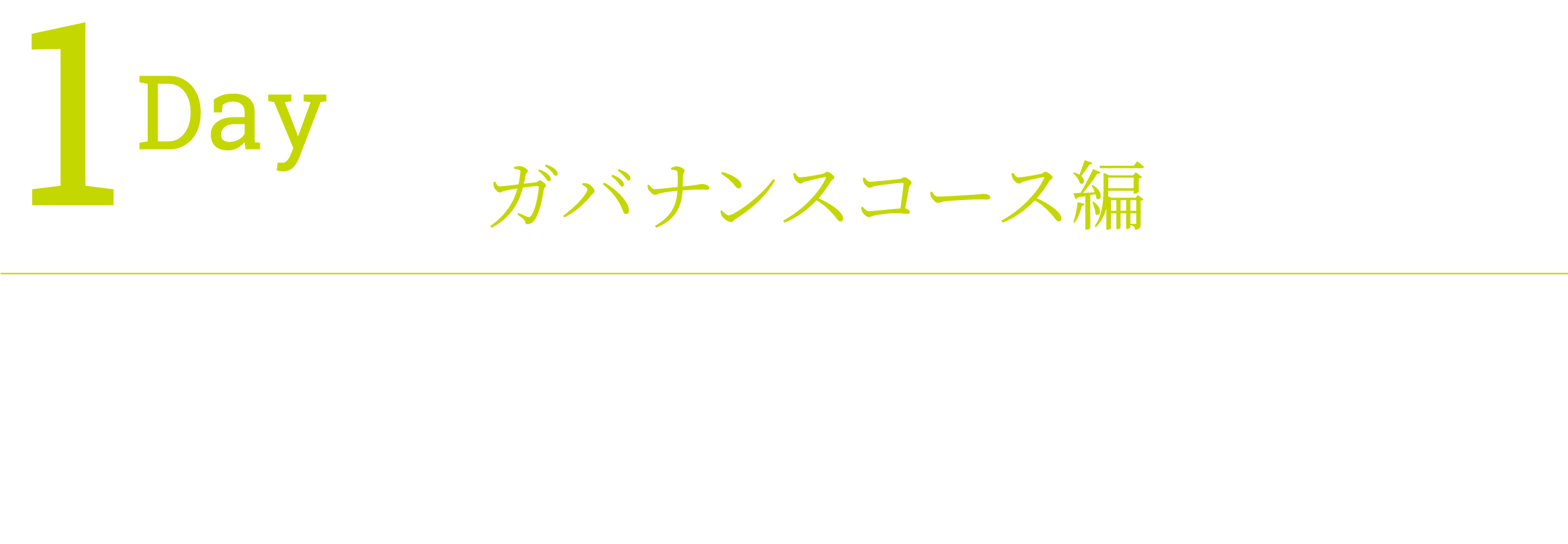 1Day グローバルな成長をガバナンスの面から支えるプロフェッショナル集団 ガバナンスコース編 変動し続けるビジネスの世界で、経営と法律の知識を駆使し、最高のビジネス体制を築く使命があります世界が求める企業を創るグローバルな経営基盤を構築し、維持し、成長させる使命があります